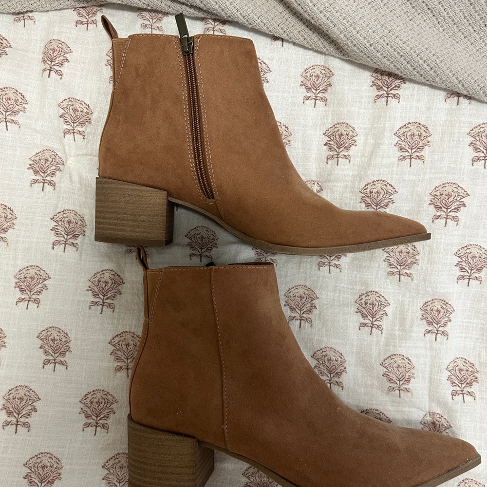 Target Brown Ankle Boots with Side Zipper